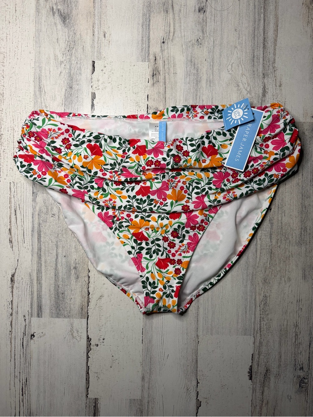 Draper James XXL Floral Ruched Bikini Swim Bottom NWT